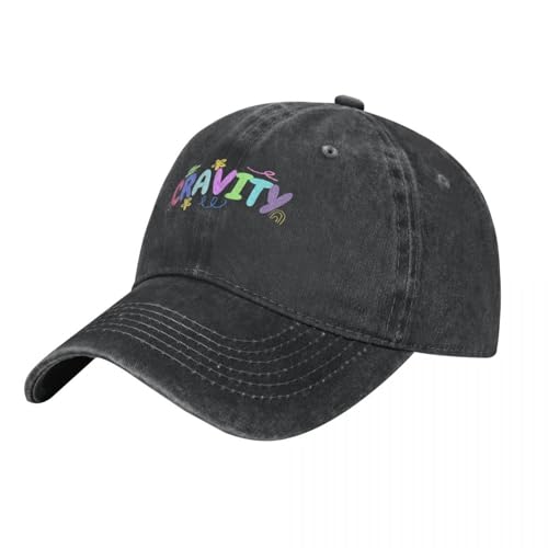 Photo de ZTQTQZZ Casquette de Baseball lavée Chapeau de Cowboy CRAVITY Kpop pour Cosplay Chapeau Derby Amusant et Mignon pour Femmes et Hommes
