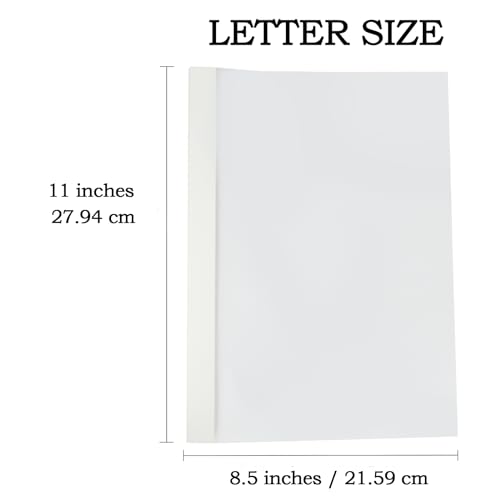 RAYSON TBC2346-100W-US Thermal Binding Covers, Letter Size White Binding Cover, 1/16in, 1/8in, 3/16in, 1/4in Multi-Size Pack of 100 by RAYSON - Image 2