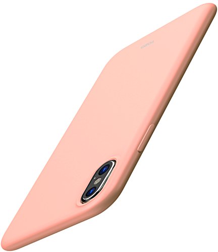 TOZO for iPhone X Case Soft TPU Gel Skin Soft Protective Cover (TPU Matte Soft Pink)