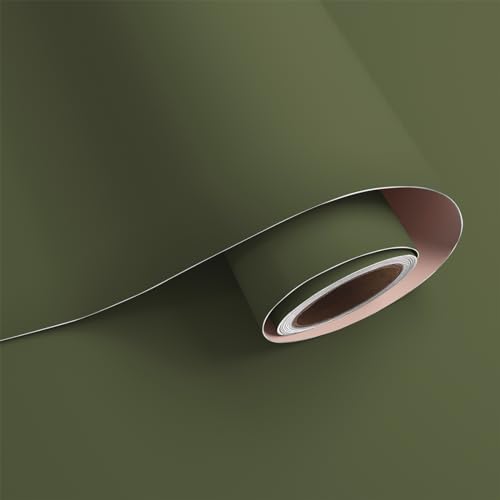 VaryPaper Papel Pintado Pared Verde Oliva 40cmx200cm Autoadhesivo para Muebles y Paredes Dormitorio Salón Cocina Lavable