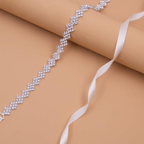 Bridal Belt Sash Thin Wedding Belt Crystal Sash Belt,Rhinestone Sash Belt for Wedding Party Bridesmaid Flower Gril Dress4