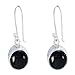 Produktbild rgpl attraktiven schwarzen Onyx ein Edelstein ovale Form Cabochon einzigartigen Sterling Silber Ohrring-RGPL-SEBONCB-17081-de