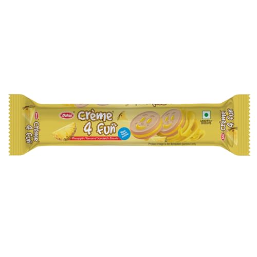 Image of Dukes Creme 4 Fun Pineapple flavoured Sandwich Biscuits (145g)