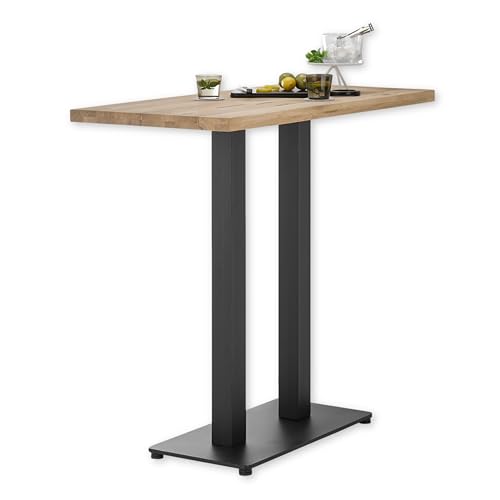 Stella Trading Jay Bartisch aus Massivholz Eiche - Moderner Hochtisch mit Metallgestell für Küche & Esszimmer - 120 x 104 x 60 cm (B/H/T) Stella Trading Jay Bartisch aus Massivholz Eiche - Moderner Hochtisch mit Metallgestell für Küche & Esszimmer - 120 x 104 x 60 cm (B/H/T)