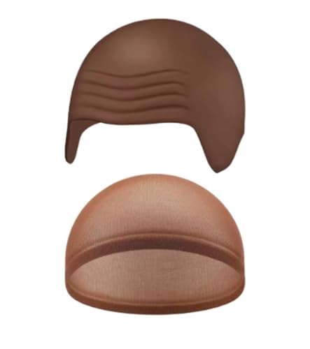 Cubierta para la cabeza de látex para ocultar el pelo en adultos juego de rol color marrón