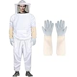 Bee Suits Bee keeper Suit for Men Women Sting Proof Beekeeper with Glove &Ventilated Hood Bee Keeping Starter kit & Beekeeping Supplies