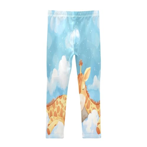 Toddler Girls Leggings Printed Yoga Pants Leggings Giraffe Sleeping in Clouds for Kids2