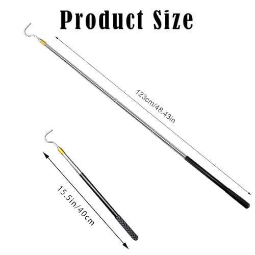 STFALI Teleskopstange mit Haken für Sonnensegel Keder,Bootshaken, Stange mit Haken für Seagull SE und Scuba SE Poolroboter, Markisenöffner für Wohnmobile