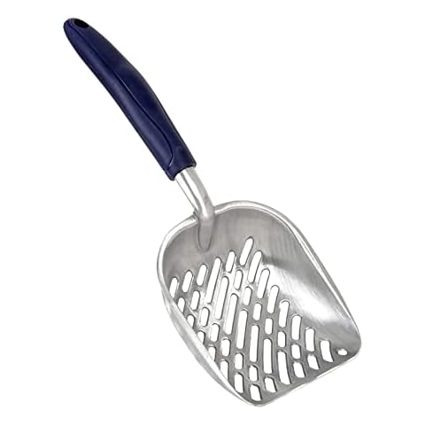 sgmedila Cat Litter Scoop, Aluminum Alloy Sifter, Kitty Metal Scoop, Deep Shovel, Metal Flexible Long Handle, Poop Sifting, Durable Heavy Duty, for Litter Box Cover