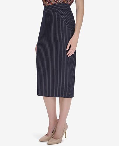 Tommy Hilfiger Women's Midi Length Slim Striped Skirt3