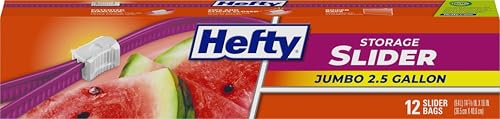 Hefty Slider Jumbo Storage Bags, Extra Large...