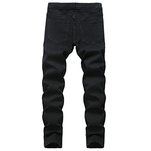 Men's Ankle Zipper Jeans Slim Fit Ripped Distressed Stretch Denim Pants Vintage Style Motorcycle Jean Trousers2