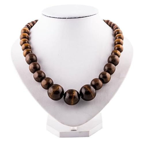 Wood Bead Necklace Africa Wooden Chain Statement Unisex Chunky Necklaces4