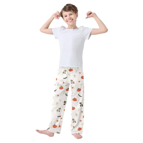 Boys' Pants Halloween Cute Pumpkins Boho Long Bottoms Jogger Pants Elastic Waist Trousers with Pockets S-XL2