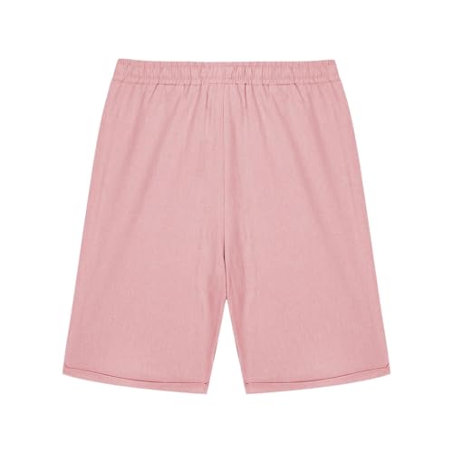 Kids Cotton Linen Shorts Wide Leg Loung𝐞 Pants Breathable Beach Elastic Waist Bermuda Linen Blend Shorts Drawstring Bottoms2
