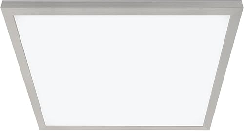 Good Earth Lighting Lámpara de techo LED inteligente de 24 pulgadas con cable directo en níquel cepillado, 4000 lúmenes, compatible con Wi-Fi y