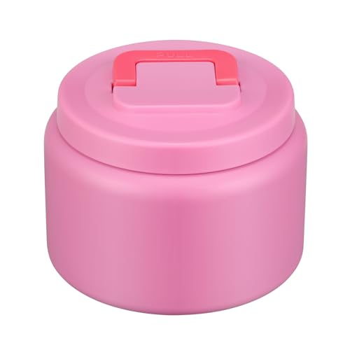 Image of PIQUEBAR 8oz Kids Thermo for Hot Food,Small Lunch Thermo Food Container Stainless Steel,Easy Open Wide Mouth Thermo for Hot Cold Food for Preschool Travel (Pure Pink)