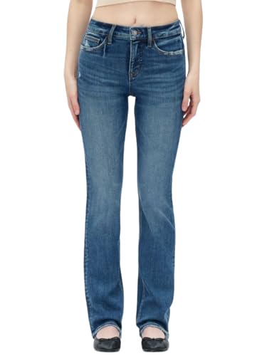 ONESO Jeans for Women Trendy Mid Rise Baggy Jeans Comfortable Stretchy Womens Straight Leg Jean for Casual