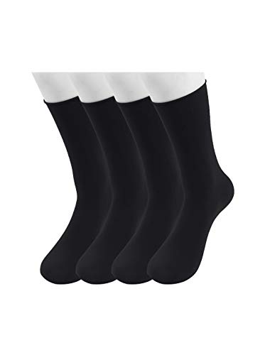 Image of uxcell Women Elastic Selvedge Cuffs Sheer Nylon Crew Socks 2 Pairs