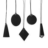 Karelian Heritage Shungite Stone Necklace Set | 5 Authentic Shungite Pendants | Defender Shield Protection Shungite Jewelry | Healing Necklace for Personal Protection, Meditation and Grounding S014