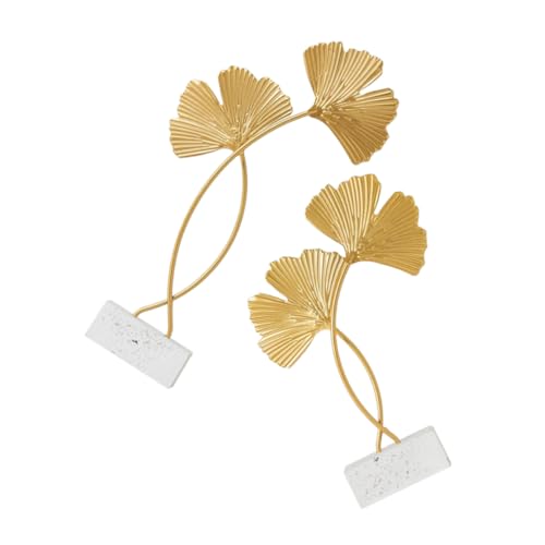 Homoyoyo 2 Piezas Conjunto de Decoraciones Ginkgo de Hierro Dorado Accesorios de Decoración Decorativos y Salas y Habitaciones