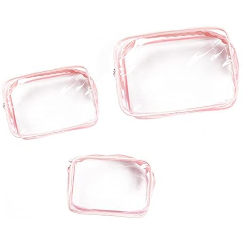 DKDDSSS 3pcs Clear Travel Toiletry Bag with Zippers Toiletries & Cosmetics Organizer Makeup Portable Waterproof for Men and Women Cover