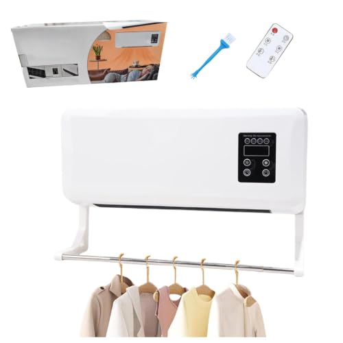 Ductless Wall Mounted Air Conditioner Heater Combo, 2-in-1 Portable Mini AC Unit with Drying Rack, Quiet Cooling & Wall Air Conditioner for Bedroom Office RV Garage, Remote Control (White)