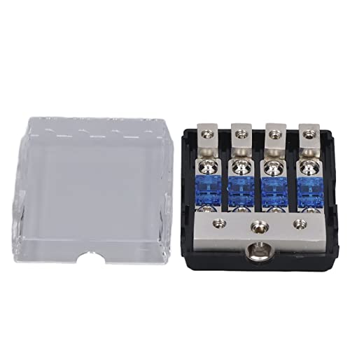 Soporte de Fusible de Audio para Automóvil, Radio de Automóvil, 1 Entrada, 4 Salidas, Bloque de Distribución de Energía de 60 A, Soporte de Fusible de Audio, Divisor Universal para Automóvil, Camión,