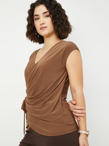 Image of Max Women's Cotton Solid Regular Fit Top