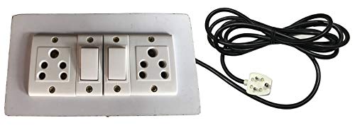 Image of Electric Extension Wooden Board (1 Meter 3Core Wire) (2 Socket 2Switch-7x4x1.5)