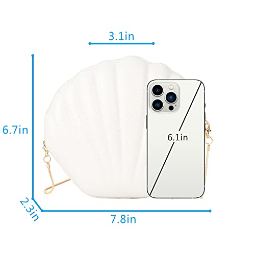 Image of Women Seashell Evening Bag Purse Mermaid Chain Strap Clutch Handbag Shoulder Bag | Seashell