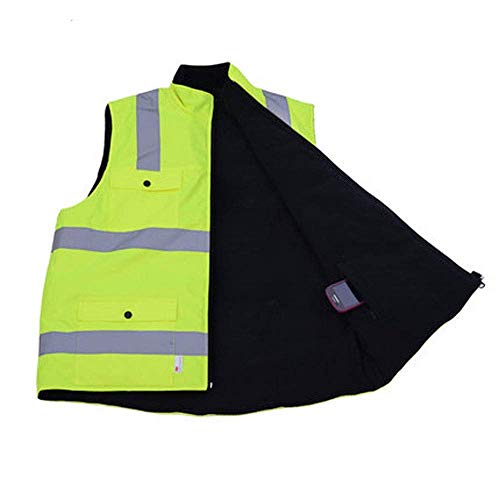 Preisvergleich Produktbild FS Winter Warnweste, Gelb Fluoreszierend Sicherheitsweste Reflektierende Baumwollweste / Fluoreszierende Kleidung (Size : XXL)