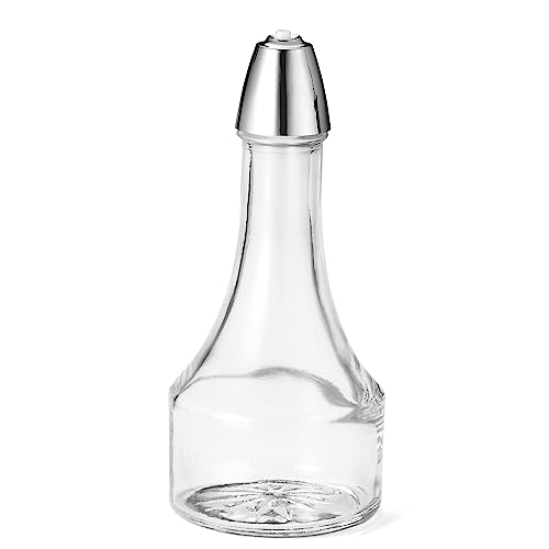 Tablecraft 8 Oz Cruet Oil & Vinegar Bottle with Chrome Lid