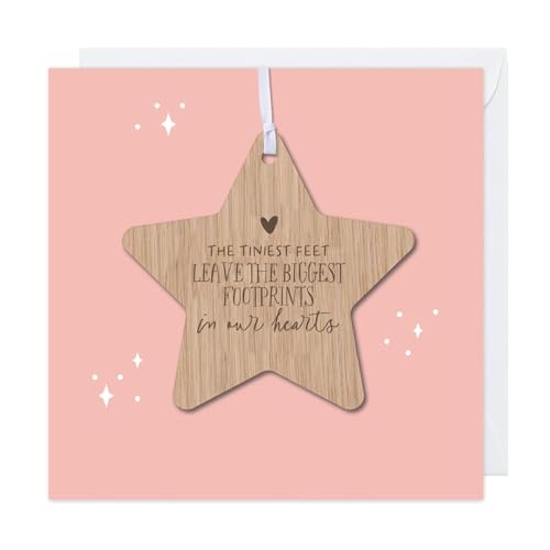 Baby Loss Memorial Gift - Miscarriage/Stillbirth Keepsake - The Tiniest Feet Leave The Biggest Footprints In Our Hearts (Pink