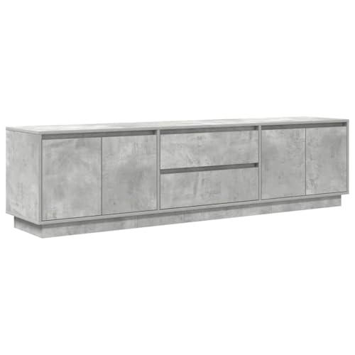 vidaXL Mobile Porta TV con Luci LED Grigio Cemento 193,5x41x50 cm, Mobile TV, credenza TV, Armadio Hi-Fi, banco TV, Mobile Porta TV