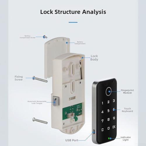 Verrou d'armoire numérique à code avec fermeture automatique 5s - 6