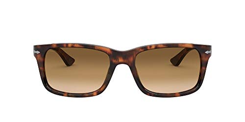 Persol PO3048S Rectangular Sunglasses, Caffe/Clear Gradient Brown, 58 mm