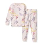 Burt's Bees Baby Baby Girls Pajamas, 2-Piece Tee and Pant PJ Set, 100% Organic Cotton, Snug Fit, Soft Sleep Pajama Outfit, Sizes 12 Months to 12 Years PJs
