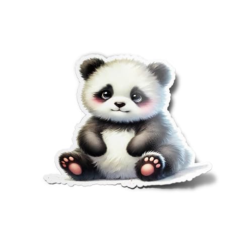 PACK AUTOCOLLANTS Stickers Vinyle Panda Mignon - Illustration Fluffy Aquarelle Résistant Eau Uv Animaux Sauvage Forêt Arbres kawaii Pour Ordinateur Bouteille...