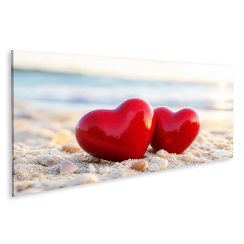 Cœur sur la plage islandburner, le cadeau parfait pour les amoureux en tableau sur toile
