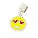 Abalorios Emoji de plata 925 con esmalte de color, compatible con Pandora, Trollbeads y similares Love