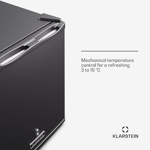 Klarstein Lodówka – z drzwiami szklanymi, 28 l, mini lodówka na napoje i przekąski, mała i cicha, regulowane półki, zamek, wymienne drzwiczki, nóżki z regulacją wysokości