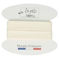 Les Petits Rubans Schrägband aus 100% Baumwolle – 20 mm breit, 5 Meter lang – Einfassung zum Nähen, Polstern, Kleidung, Decken – Ecru