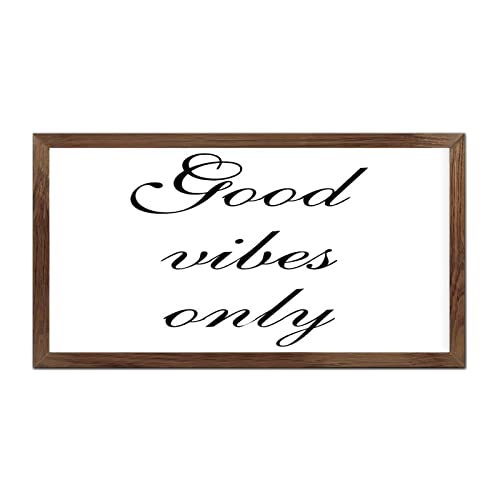 Panneau bois Good Vibes Only cadre vintage décoration murale bureau