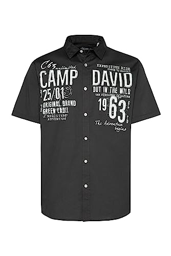 Camp David Herren Kurzarmhemd mit Logo Print, CR9999-5465-11, XL, Stone...