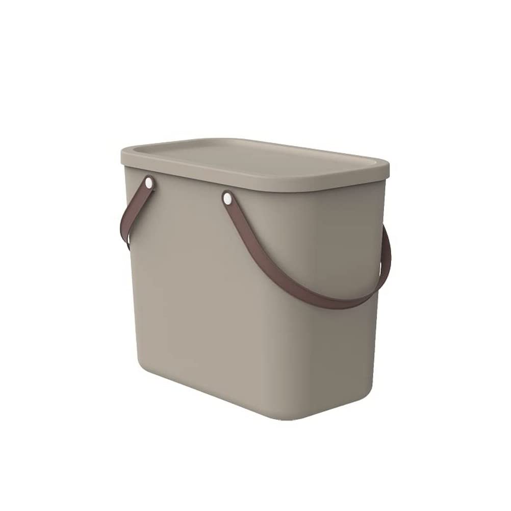 Rotho Albula Aufbewahrungsbox 25l mit Deckel, Kunststoff (PP recycelt), cappuccino, 25l (40.0 x 23.5 x 34.0 cm)