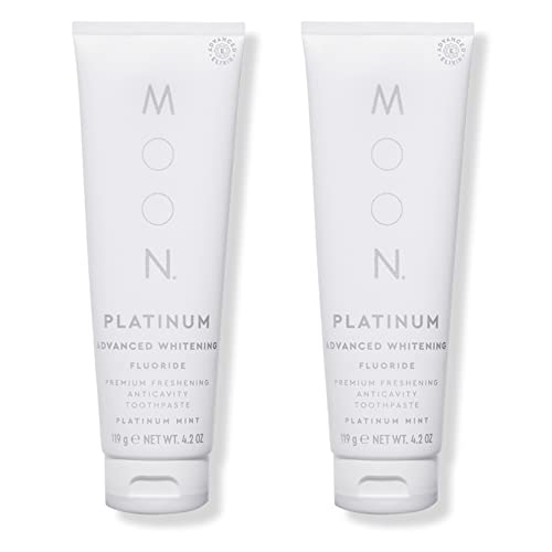 Moon Platinum Advanced Whitening Stain Removal Toothpaste, Fluoride, Cavity Protection, Fresh Mint Flavor For Fresh Breath, For Adults (2 Pack) #TOP6