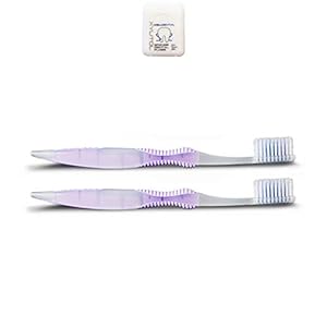 WELdental Sofresh Flossing Toothbrush – Adult Size, You Choose Color and Quantity (2, Purple) Bundle Xylitol Dental Floss