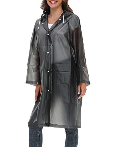 Image of Raincoats for Women Men Reusable Portable Waterproof EVA Long Rain Ponchos with Hoods
