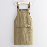 FUANA Delantal de cocina impermeable de estilo japonés con correas ajustables y bolsillo frontal grande, material de terciopelo, 72 x 66 cm, barra de espejo retrovisor negra